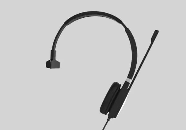 Yealink UH36 Mono - Headset - på örat - kabelansluten - USB, 3,5 mm kontakt - svart och silver - Certifierad för Microsoft-teams