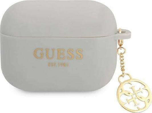 GUESS GUAPLSC4EG AIRPODS PRO COVER GRAY/GRAY SILICONE CHARM 4G COLLECTION