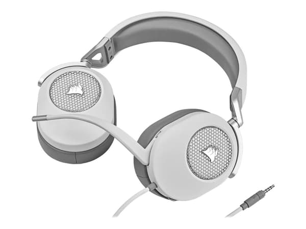 CORSAIR Gaming HS65 SURROUND - Hodesett - full størrelse - kablet - 3,5 mm jakk - hvit