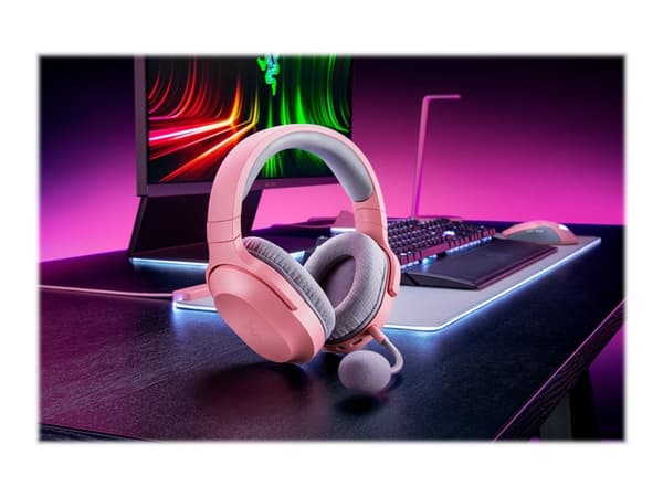Razer Barracuda X - Headset - fullstorlek - Bluetooth/radiofrekvens 2,4 GHz - trådlös, kabelansluten - 3,5 mm kontakt, USB-C - ljudisolerande - kvart