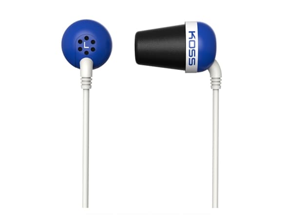Koss PLUG - Hörlurar - inuti örat - kabelansluten - 3,5 mm kontakt - ljudisolerande - blå