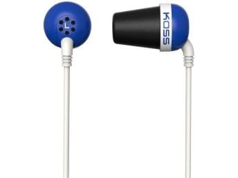 Koss PLUG - Hörlurar - inuti örat - kabelansluten - 3,5 mm kontakt - ljudisolerande - blå