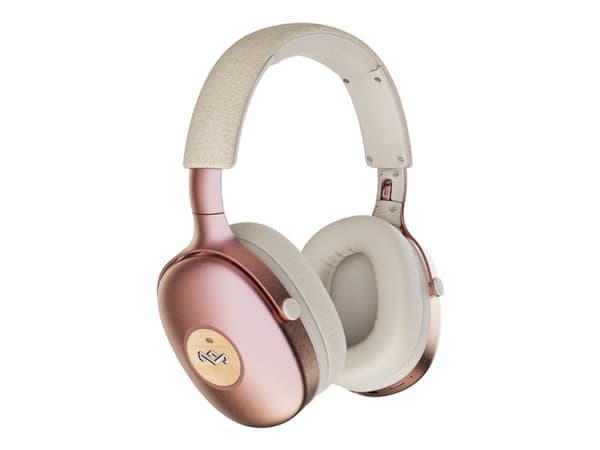House of Marley Positive Vibration XL - Hörlurar med mikrofon - fullstorlek - Bluetooth - trådlös - aktiv brusradering - koppar
