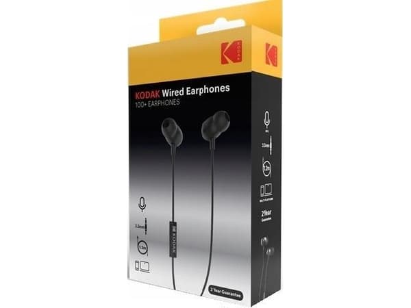 Kodak Headphones Wired Earphones Ipx4 1.2m Kodak/100+ Earphones