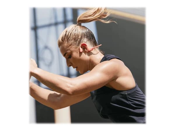 AfterShokz OpenRun Pro - Hodetelefoner med mikrofon - åpent øre - bak-nakken-montering - Bluetooth - trådløs - rosa