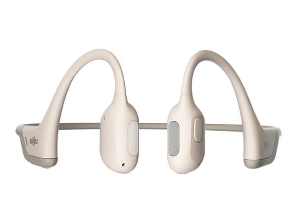 SHOKZ OpenRun Pro - Hodetelefoner med mikrofon - åpent øre - bak-nakken-montering - Bluetooth - trådløs - beige