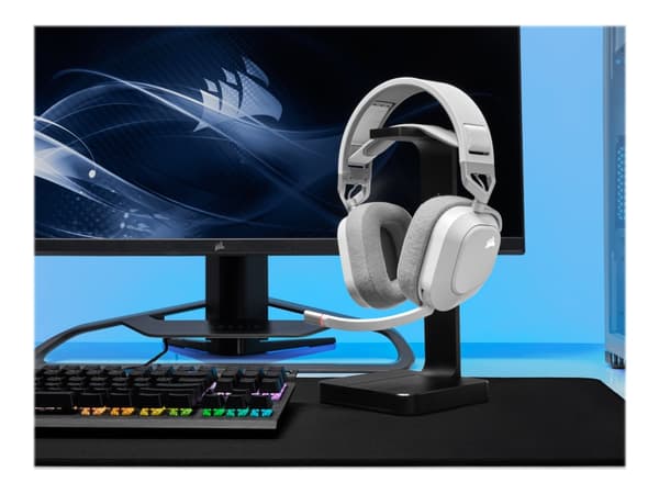CORSAIR Gaming HS80 RGB - Headset - fullstorlek - kabelansluten - USB - vit