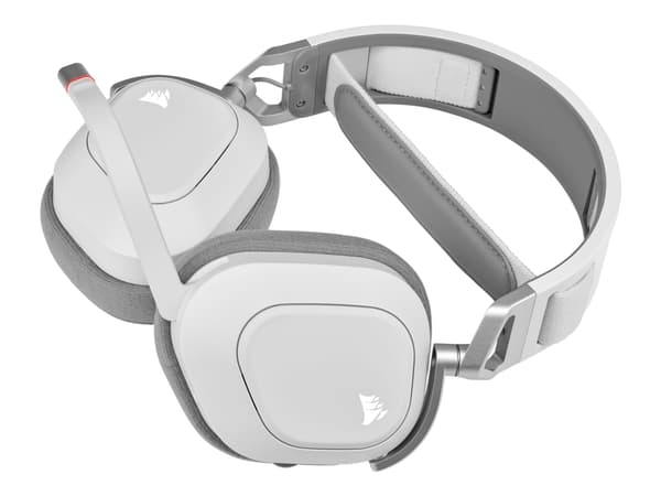CORSAIR Gaming HS80 RGB - Headset - fullstorlek - kabelansluten - USB - vit