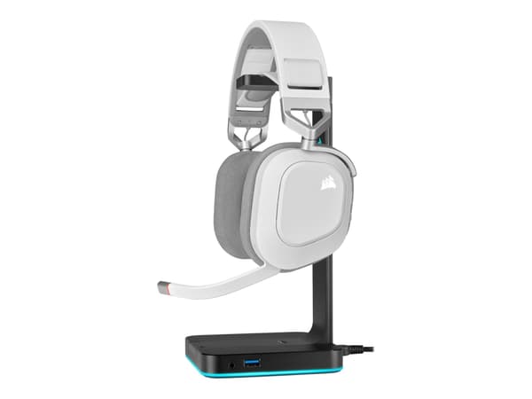 CORSAIR Gaming HS80 RGB - Headset - fullstorlek - kabelansluten - USB - vit
