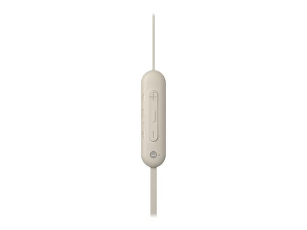 Sony WI-C100 - Hörlurar med mikrofon - inuti örat - nacKräm - Bluetooth - trådlös - beige