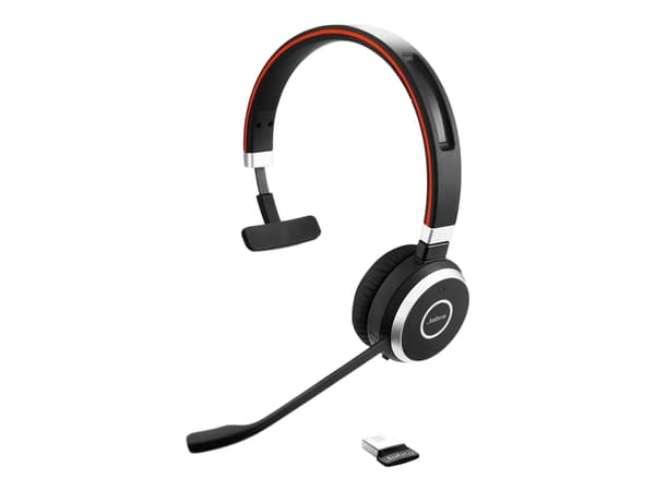 Jabra Evolve 65 SE MS Mono - Headset - på örat - Bluetooth - trådlös - USB - med laddningsställ - Certifierad för Microsoft-teams - för Jabra Evolve;