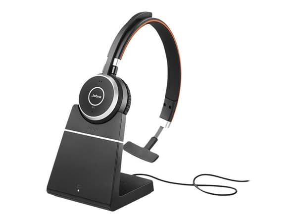 Jabra Evolve 65 SE MS Mono - Headset - på örat - Bluetooth - trådlös - USB - med laddningsställ - Certifierad för Microsoft-teams - för Jabra Evolve;