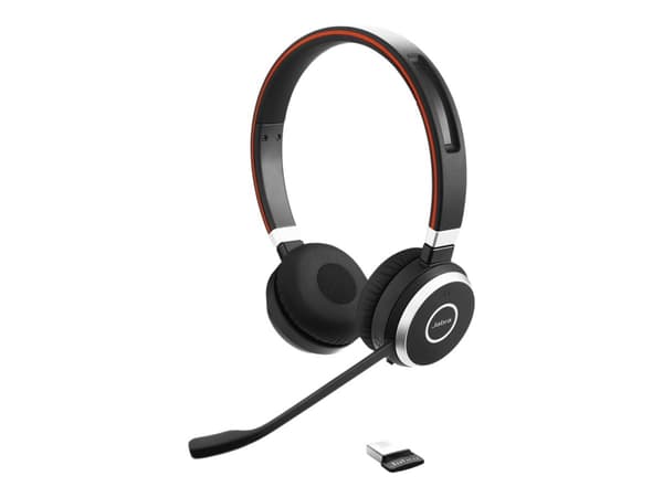 Jabra Evolve 65 SE UC Stereo - Headset - på örat - Bluetooth - trådlös - USB - med laddningsställ - Optimerad för UC - för Jabra Evolve; LINK 380a MS