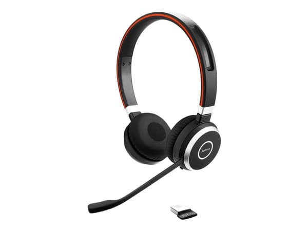 Jabra Evolve 65 SE UC Stereo - Headset - på örat - Bluetooth - trådlös - USB - med laddningsställ - Optimerad för UC - för Jabra Evolve; LINK 380a MS