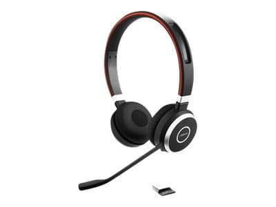 Jabra Evolve 65 SE UC Stereo - Headset - på örat - Bluetooth - trådlös - USB - med laddningsställ - Optimerad för UC - för Jabra Evolve; LINK 380a MS