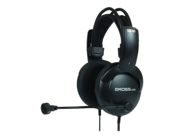 Koss SB40 - Headset - fullstorlek - kabelansluten - 3,5 mm kontakt - svart
