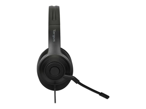 Targus AEH102GL - Headset - på örat - konvertibel - kabelansluten - USB-A - ljudisolerande - svart