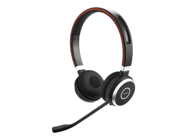 Jabra Evolve 65 SE MS Stereo - Headset - på örat - Bluetooth - trådlös - USB - med laddningsställ - Certifierad för Microsoft-teams - för Jabra Evolv