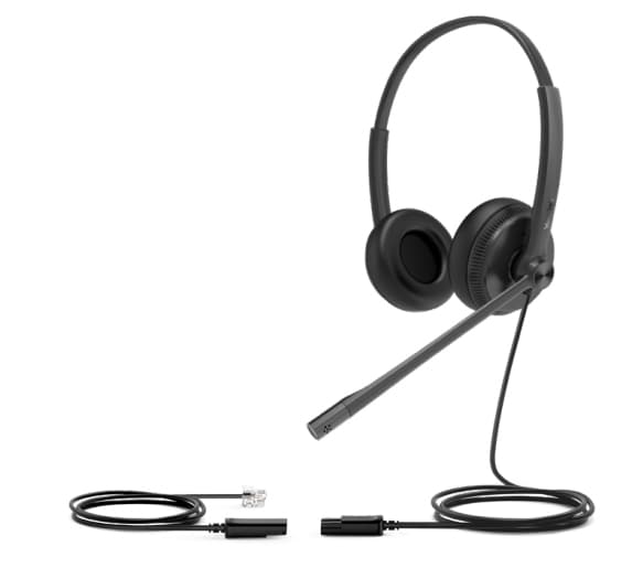 Yealink YHS34 Lite Dual - Headset - på örat - kabelansluten - Quick Disconnect - svart