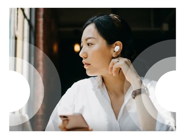 Belkin SoundForm Play - True wireless-hörlurar med mikrofon - inuti örat - Bluetooth - aktiv brusradering - moln