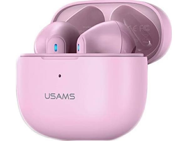 USAMS Bluetooth 5.2 TWSNX10 Series Dual Mic Wireless Headphones Pink BHUNX03
