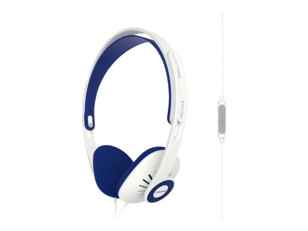 Koss KPH30i - Hodetelefoner med mikrofon - on-ear - kablet - 3,5 mm jakk - hvit