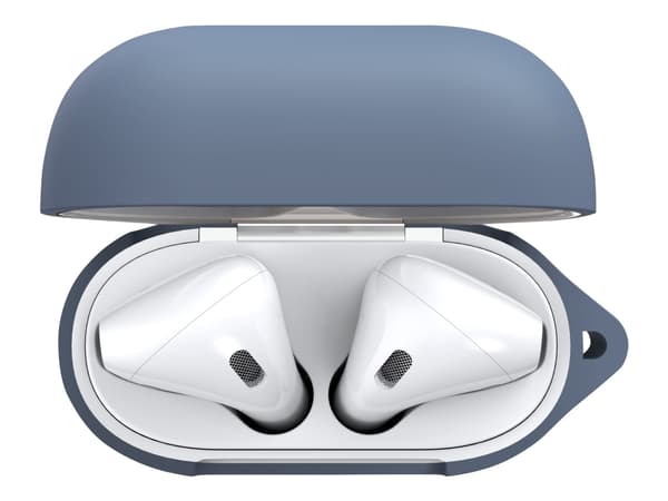 KeyBudz Elevate avaimenperä - Langattomien kuulokkeiden kotelo - pehmeä silikoni - koboltin sininen - Apple AirPods -laitteille (1. sukupolvi, 2. suk