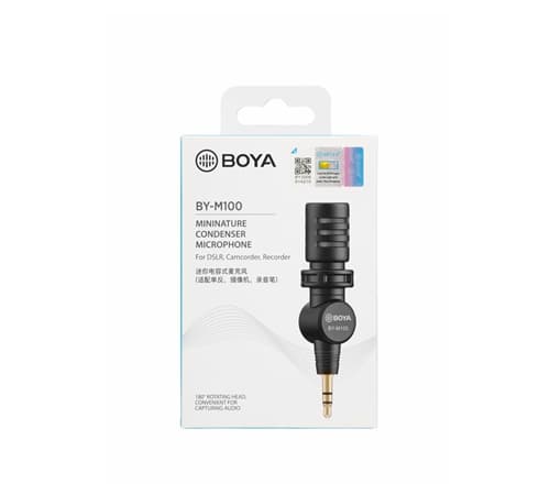 BOYA BY-M100, Digital kameramikrofon, 50 - 18000 hz, Trådlös, 3,5 mm (1/8 tum), Svart, ?DC