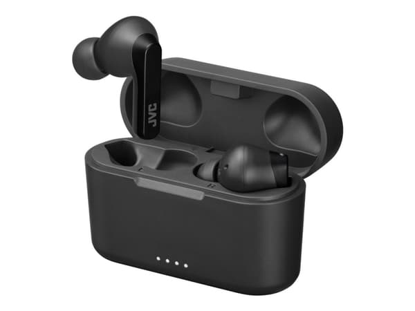 JVC HA-A9T - True wireless-hodetelefoner med mikrofon - i øret - Bluetooth - antrasitt, svart