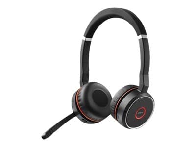Jabra Evolve 75 SE UC Stereo - Headset - på örat - Bluetooth - trådlös - aktiv brusradering - USB - med laddningsställ - Zoomcertifierad - för LINK 3