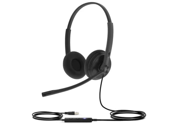 Yealink UH34 Lite Dual - Headset - på örat - kabelansluten - USB - ljudisolerande - svart - Certifierad för Microsoft-teams - för Yealink SIP-T43, T4