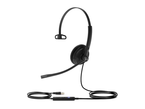 Yealink UH34 Lite Mono - Headset - på örat - kabelansluten - USB - svart - Certifierad för Microsoft-teams