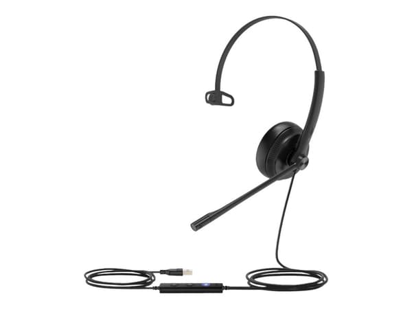 Yealink UH34 Lite Mono - Headset - på örat - kabelansluten - USB - svart - Certifierad för Microsoft-teams