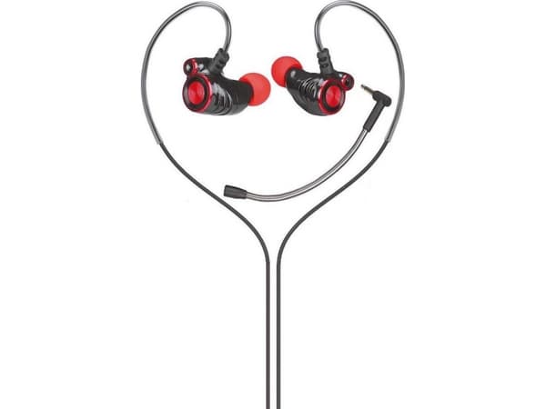 HP DHE-7002, Kuulokkeet, Ear-hook, In-ear, Calls/Music, Musta, Punainen, Kaksikanavainen, 1,3 m