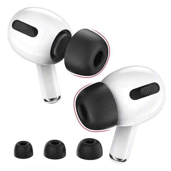 3 -pakke airpods pro ørepuder - silikone øre vælter sort