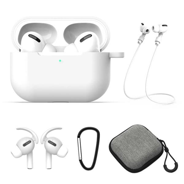 AirPods Pro Case Calczem Earhooks Bag 5-i-1 White