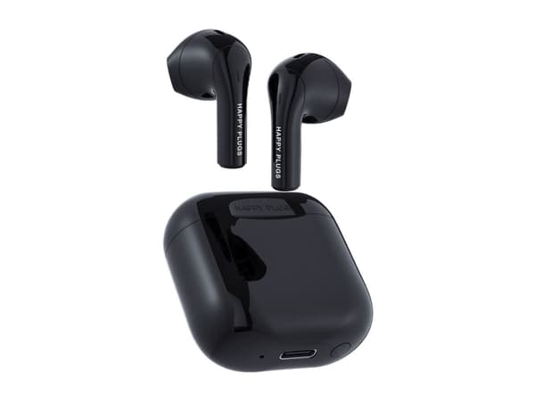 Happy Plugs JOY - True wireless-hodetelefoner med mikrofon - i øret - Bluetooth - svart