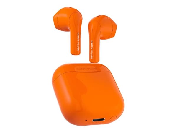 Happy Plugs JOY - True wireless-hörlurar med mikrofon - inuti örat - Bluetooth - orange