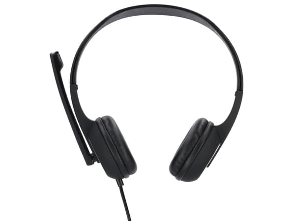 Hama HS-USB250, Headset, Huvudband, Kontor/callcenter, Svart, Silver, Binaural, Inline-kontrollenhet