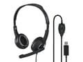 Miniatyrbild 1 av 5: Hama HS-USB250, Headset, Huvudband, Kontor/callcenter, Svart, Silver, Binaural, Inline-kontrollenhet