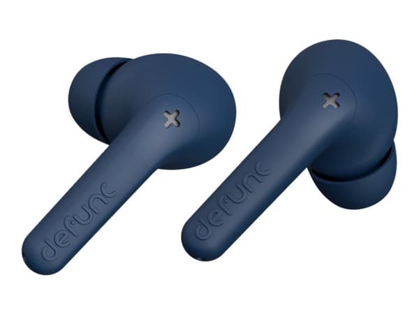 DeFunc TRUE AUDIO - True wireless-hodetelefoner med mikrofon - i øret - Bluetooth - blå