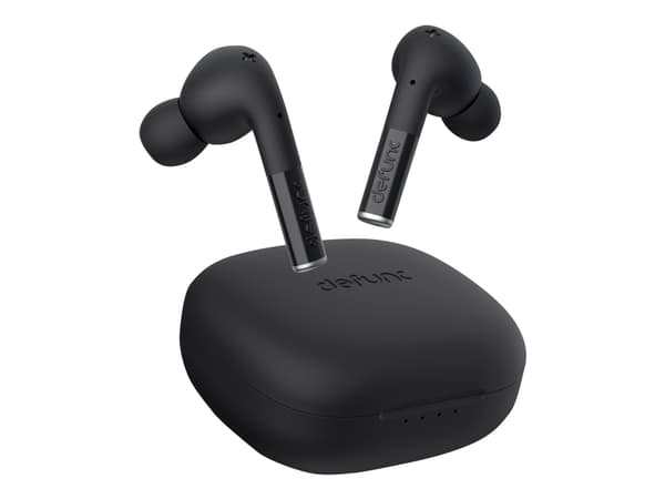 DeFunc TRUE ENTERTAINMENT - True wireless-hodetelefoner med mikrofon - i øret - Bluetooth - svart