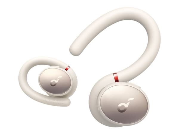 Soundcore Sport X10 - True wireless-hodetelefoner med mikrofon - i øret - over-øret-montering - Bluetooth - aktiv støydemping - lydisolerende - hvit