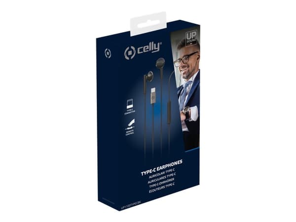 Celly UP1100TYPEC, Langallinen, Puhelut/Musiikki, 20 - 20000 Hz, 15 g, Kuulokkeet, Musta