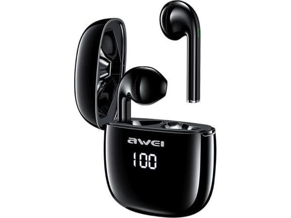 AWEI Bluetooth 5.0 T28P TWS headphones + docking station black/black
