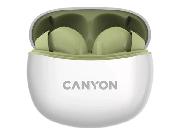 Canyon CNS-TWS5GR, Langaton, Puhelut/Musiikki/Urheilu/Päivittäinen, 20 - 20000 Hz, 36 g, Kuulokkeet, Vihreä, Valkoinen