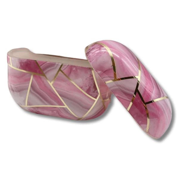 Airpods Third Generation Shell i luksuriøst marmormønster pink krog