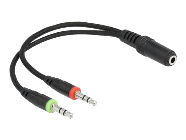 Delock - Headset - fullstorlek - kabelansluten - 3,5 mm kontakt - svart, blå