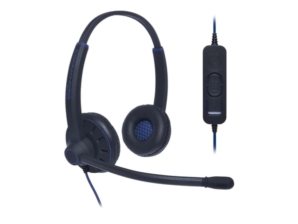 JPL Commander-2 hodetelefoner Kablet hodebånd Kontor/Call Center USB Type-A Svart - Blå (575-344-002)