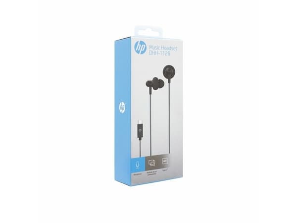 HP DHH-1126, Hodesett, In-ear, Calls/Music, Sort, Stereofonisk, 1,1 m
